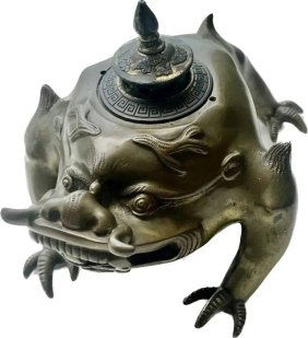 RARE Antique CHINESE  BRONZE Three Feet DRAGON