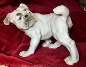 Denmark Very Rare x-Large Bulldog Porcelain Figurine Bing & Grondahl Royal Copenhagen Vintage