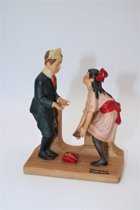 Norman Rockwell Hand Crafted Porcelain Figurine 1980 "First Dance"