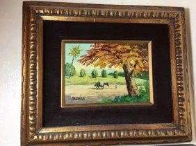 Vintage Oil on Board Painting Signed JACOBS  13" in x  11" in