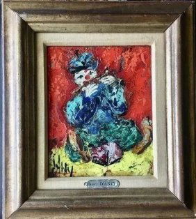 HENRY D'ANTY (French 1910-1998) Oil on canvas Painting Clown