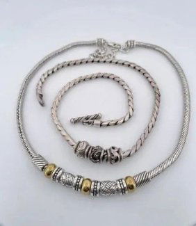 Lot of 2 Pandora Style Sterling Silver Necklaces | 122 grams