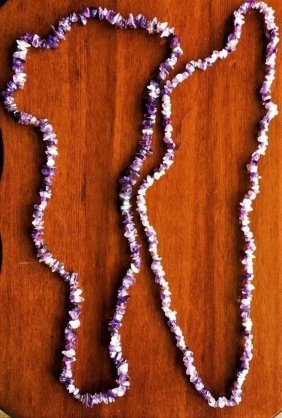 Set of 2 Vintage Chunky Amethyst  Beaded Necklaces 17"