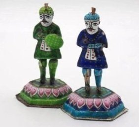 ANTIQUE INDIAN STERLING SILVER MUSICIANS FIGURINES
