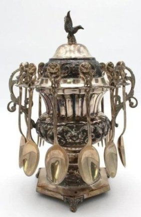 Greek Sterling Silver Bowl with 6 forks & spoons Xeipo 925 by E Xeiposof  703 Grams