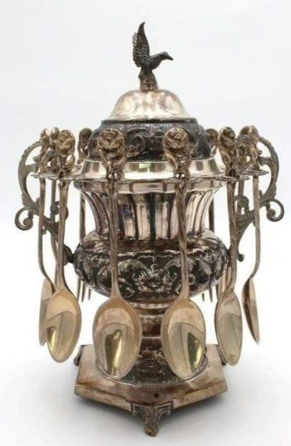 Greek Sterling Silver Bowl with 6 forks & spoons Xeipo 925 by E Xeiposof  703 Grams (1 of 8)