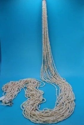 Vintage White 30 Strand Coral Necklace 30" inches 242 Grams