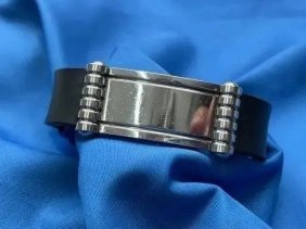 TIFFANY & CO PALOMA PICASSO WIDE ID GROOVE 7.5" BRACELET. STERLING 925 RUBBER