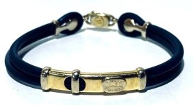 SAURO Brev. 18K Yellow Gold Rubber Bracelet - 8.5" Long