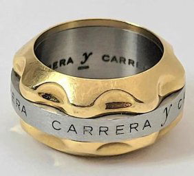 Unisex Designer Carrera y Carrera 18k / S.s Band Size 4 1/2 Ring