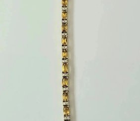 Women's 18K Diamond  / Citrine Tennis Bracelet