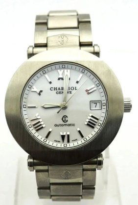Charriol Columbus Stainless Steel WHITE Dial Watch CCRA38 Works 100% With Box