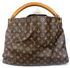 Louis Vuitton Artsy MM Monogram Hobo Shoulder Tote Handbag Leather & Canvas