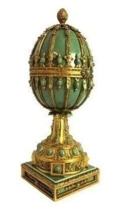 Bronze Porcelain Faberge EGG Style DECORATIVE Trinket Box