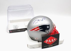 Tom Brady Autographed Football Helmet Patriots with Certificate