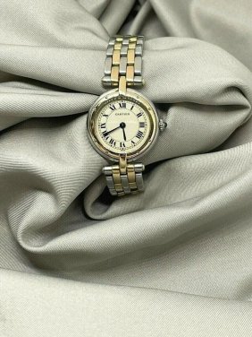 CARTIER Panthere 166920 Beige Dial 18K Yellow Gold SS/Steel 24mm Ladies Watch