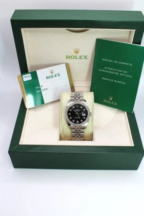 Womens Rolex Datejust Watch 116234 | 36Mm | Black Dial | Jubilee Band