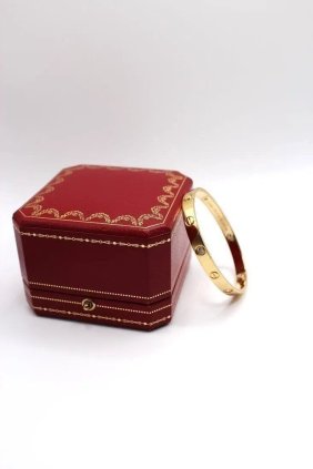 CARTIER LOVE BRACELET, 4 DIAMONDS Size # 17