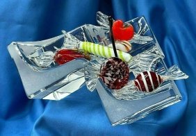 Daum France Stylish Oblong Heavy Crystal Bowl