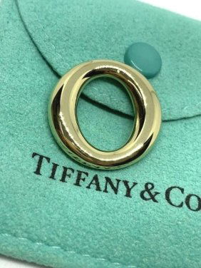 Tiffany & Co Elsa Peretti 18k Gold Sevillana Oval Pendant Original Pouch