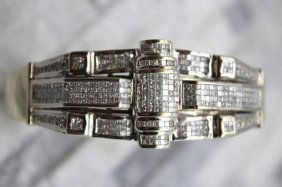 14KT White Gold and Diamonds Bracelet 62.7 gram  5.31 CT Diamonds