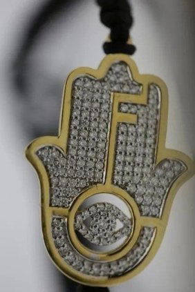18K Gold Hamsa Hand on Macrame Lucky Brand