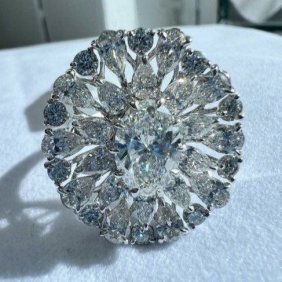 Women's Ring TW 4.97 cts G F VS VS1 VS2 Lab Grown Diamond