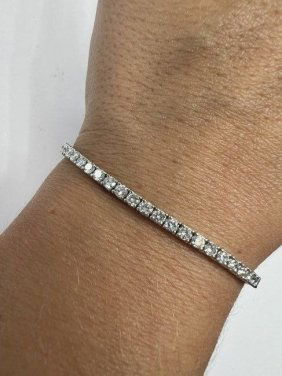 Women's Bracelets TW 3.92 cts Diamond Round GH SI, w/g 14k