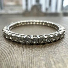 Women's Ring TW 0.56 cts GH SI Natural Diamond Round WG14K