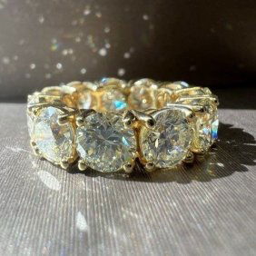 11.25 CT WOMEN'S ETERNITY BAND DIAMOND ROUND KL SI1, G 18K