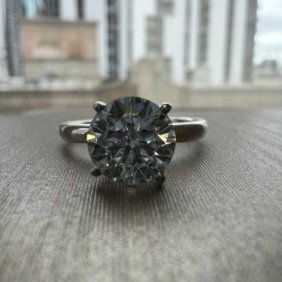 1.7 CT WOMEN'S RING LAB GROWN DIAMOND ROUND F VVS2 14K