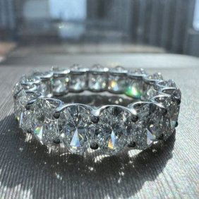 10.97 CT ETERNITY BAND LAB GROWN DIAMOND OVAL G VS W/G 14K