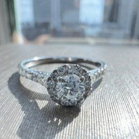 0.7 CT RING LAB GROWN DIAMOND FG VS W/G 14K