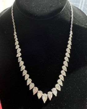 TW 27.88 CT NECKLACE LAB GROWN DIAMONDS PEAR FG VS, WG 18K