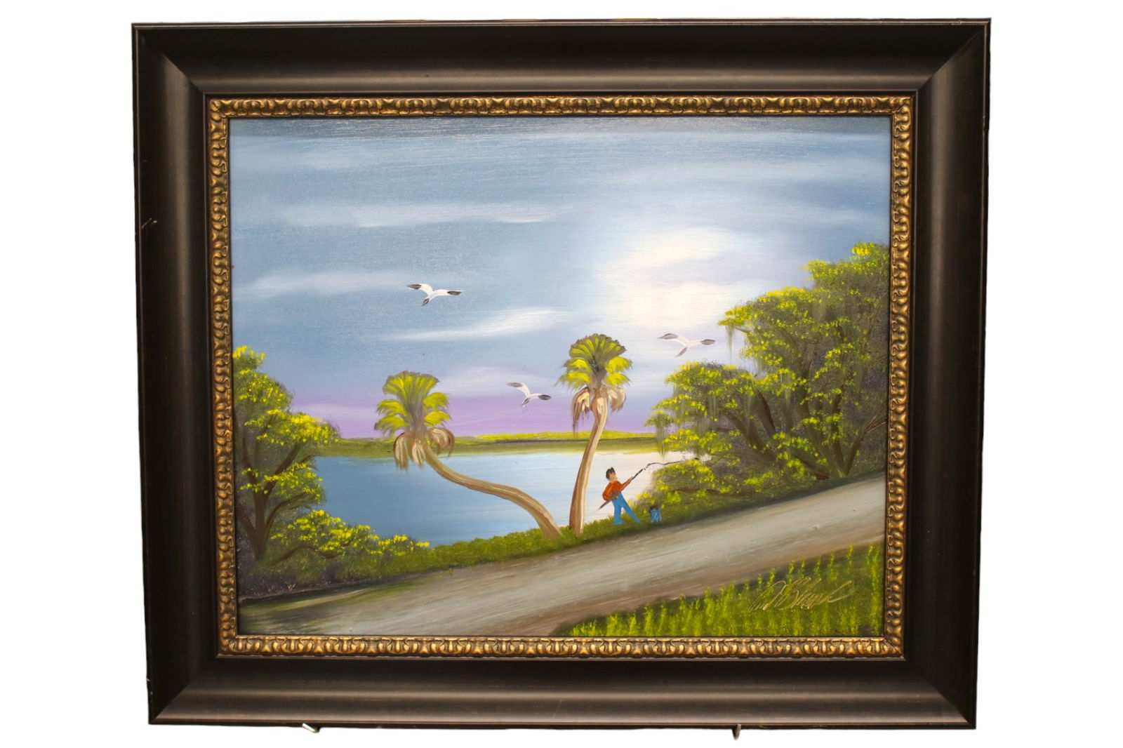 Florida Highwaymen Al Black Painitng. Signed.  Measures:  27" x 31.5" (1 of 7)