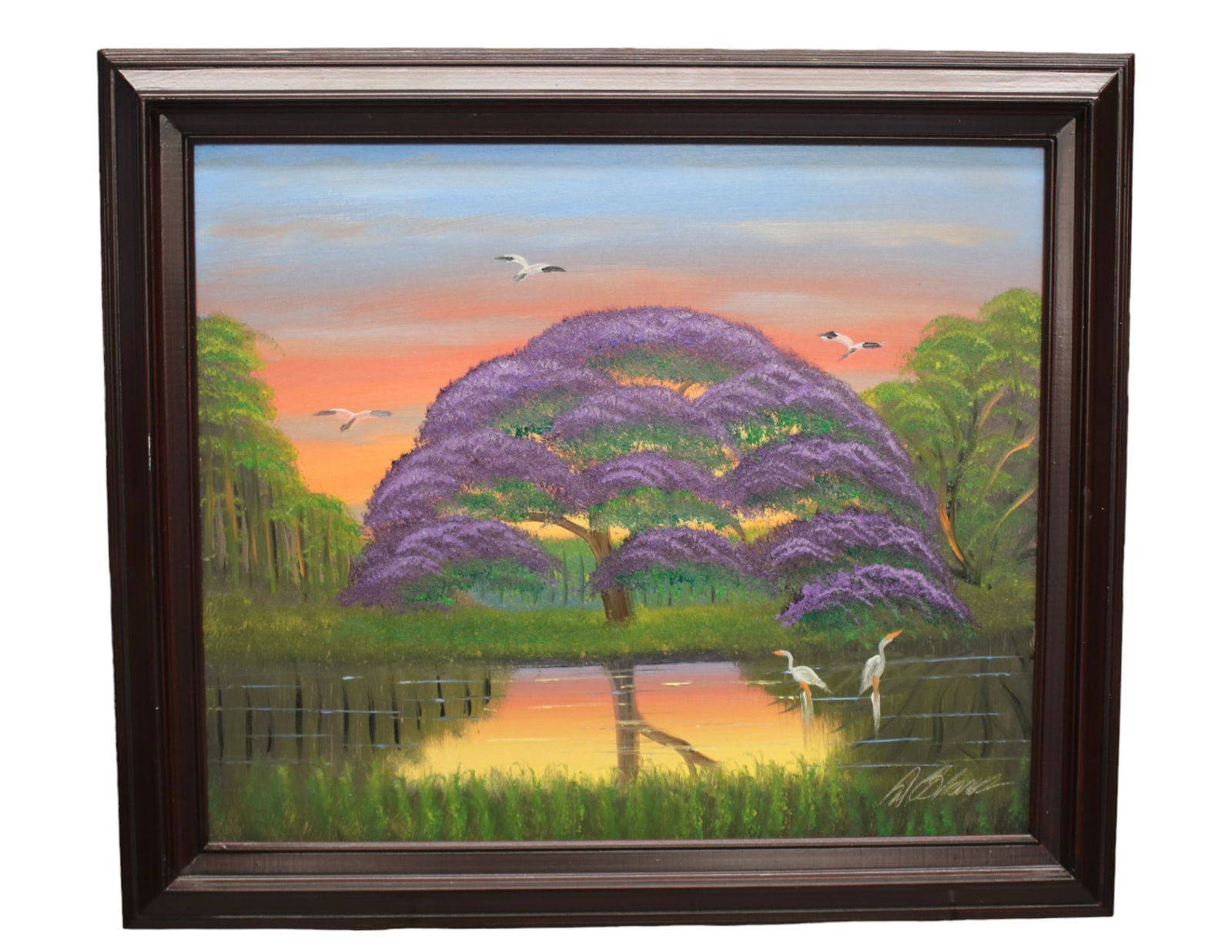 Florida Highwaymen Al Black Painitng. Signed.  Measures:  25" x 29" (1 of 8)