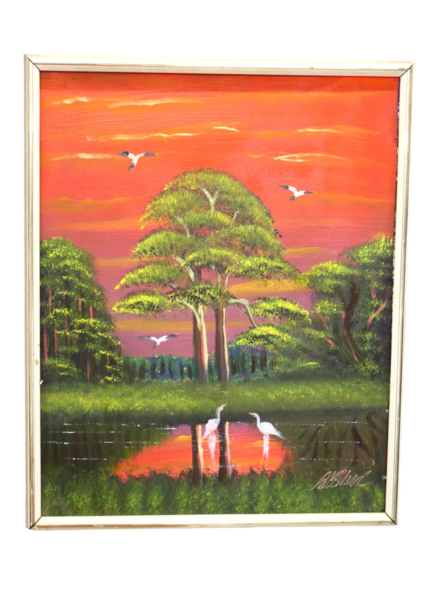 Florida Highwaymen Al Black Painitng. Signed. Measures: 21" x 17" (1 of 8)