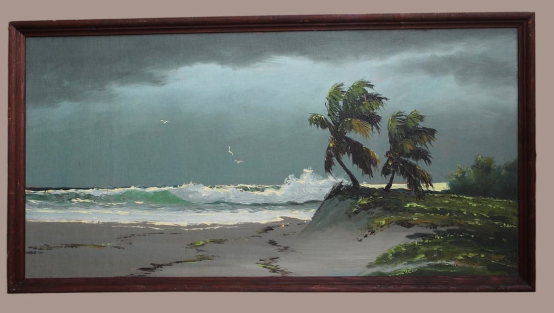 Florida Highwaymen by Harold Newton (1934-1994) "Rio Mar Storm". 24" x 48" w/o frame (1 of 11)