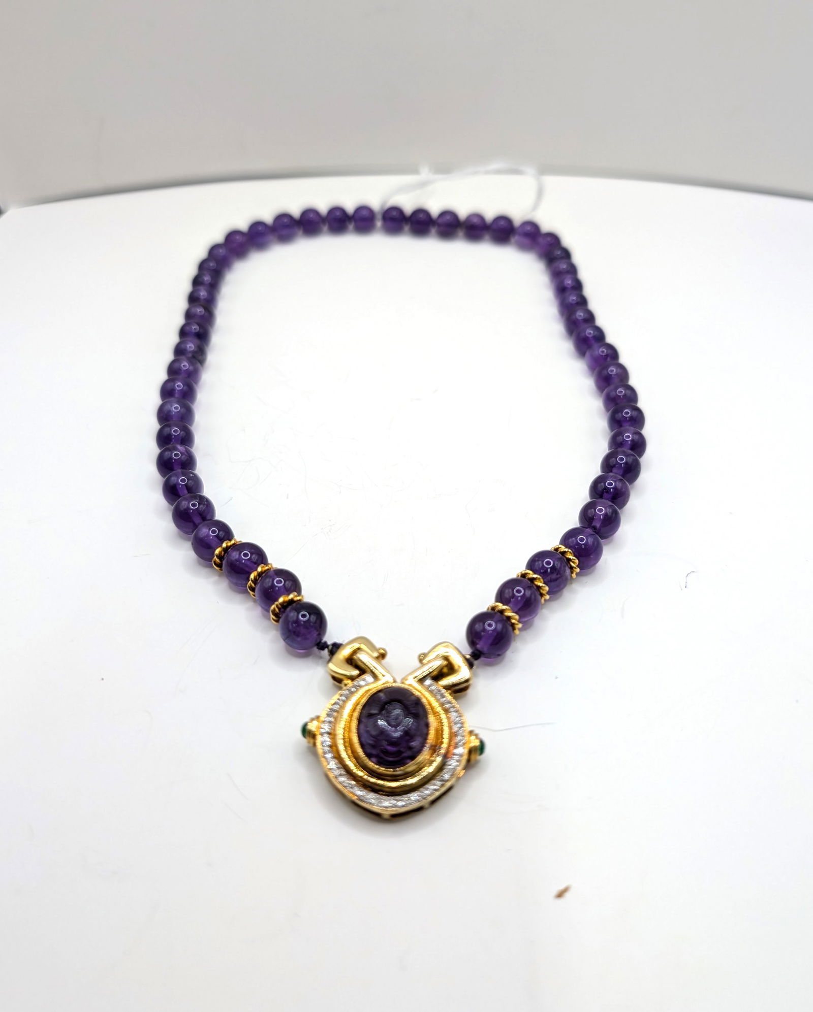 14K Yellow Gold Amethyst Necklace with Pendant (1 of 6)