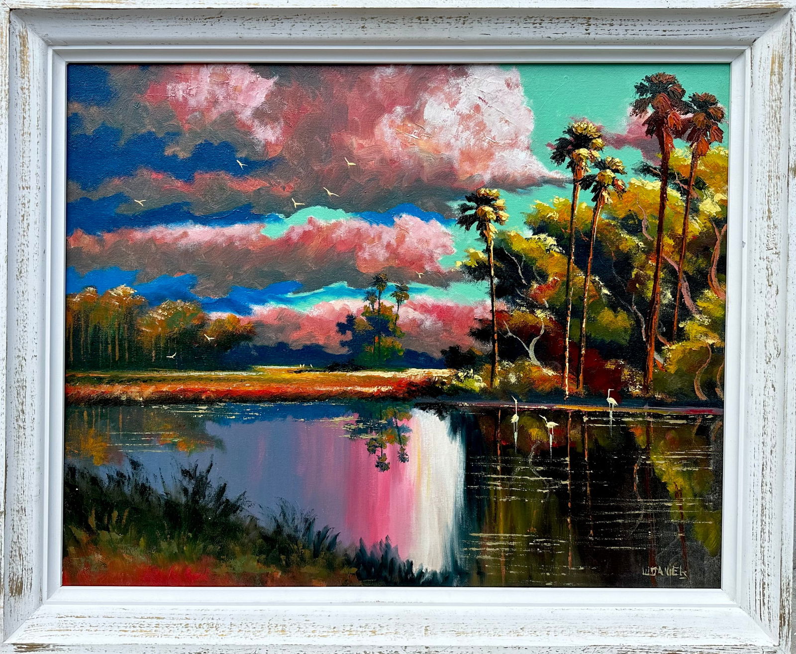 Florida Highwaymen Willie Daniels (1951-2021) Oil on Canvas painting. 24" x 30" (1 of 5)
