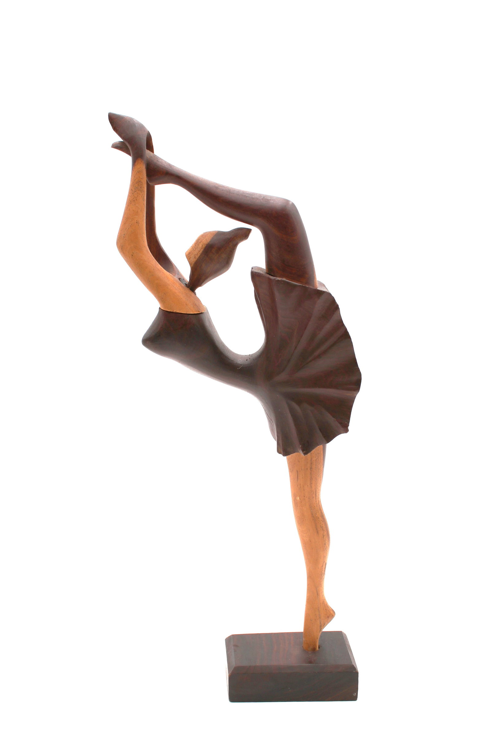 Ballerina Wooden sculpture - representing a posing ballerina: Ballerina Wooden sculpture - representing a posing ballerina. Multicolor. In very good condition.