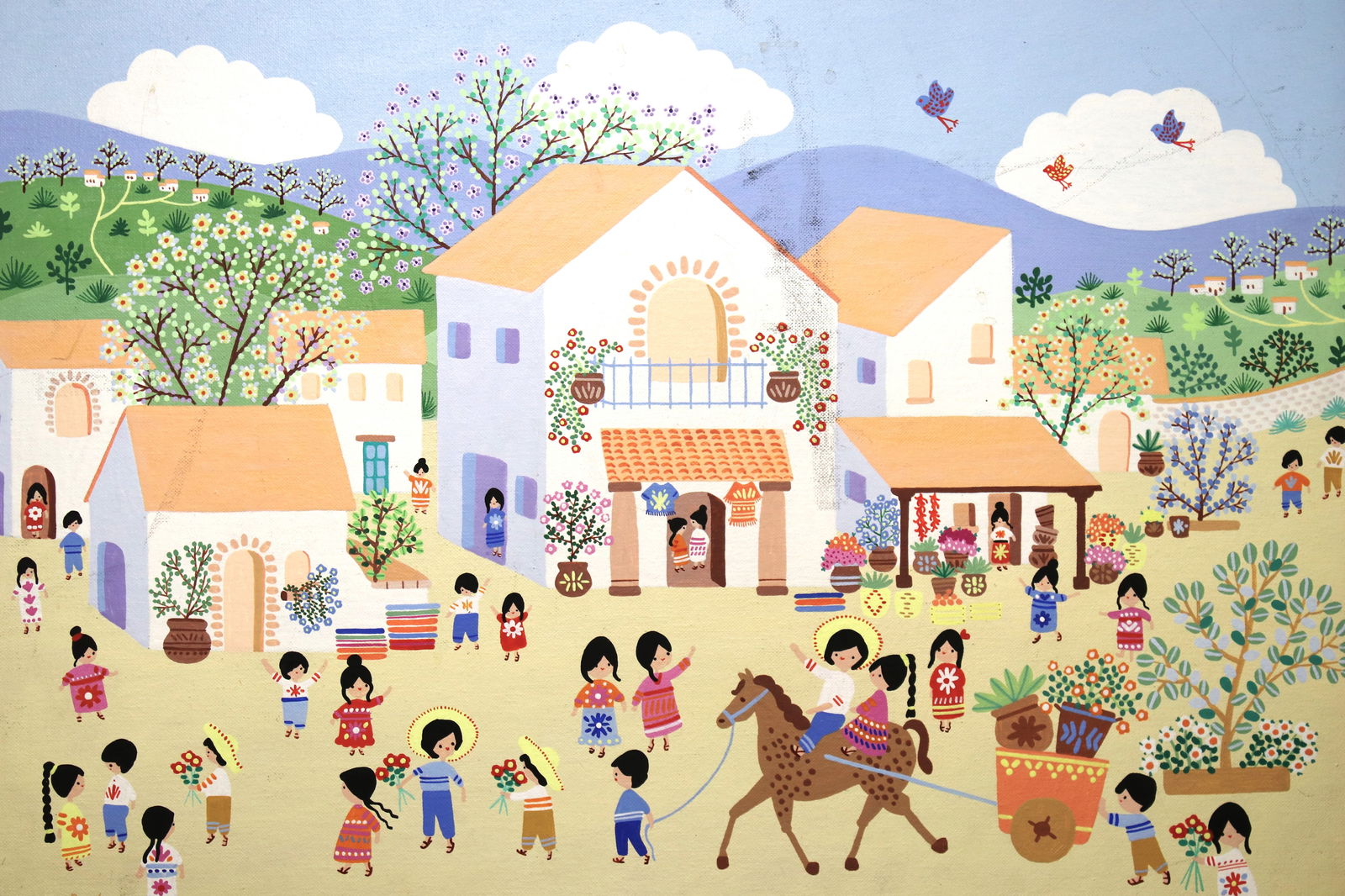 Framed Original Acrylic Painting "The plaza" by Blanche Davidson (1 of 7)