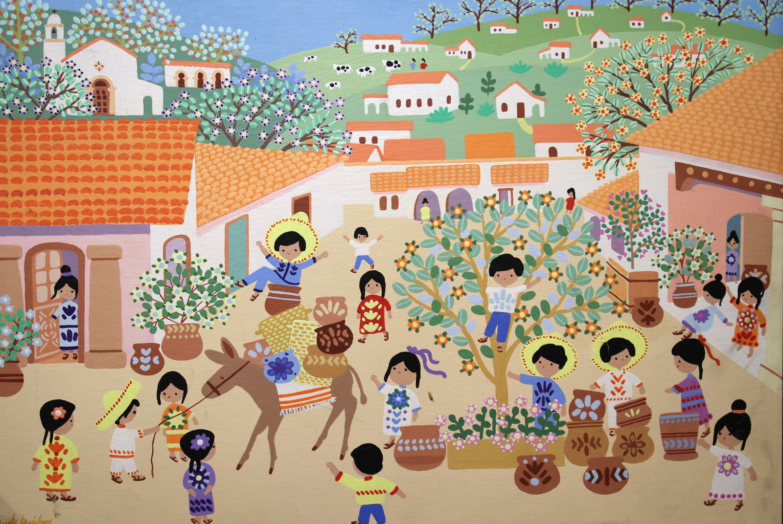 Framed Original Acrylic painting "Little Potters" by Blanche Davidson (1 of 5)