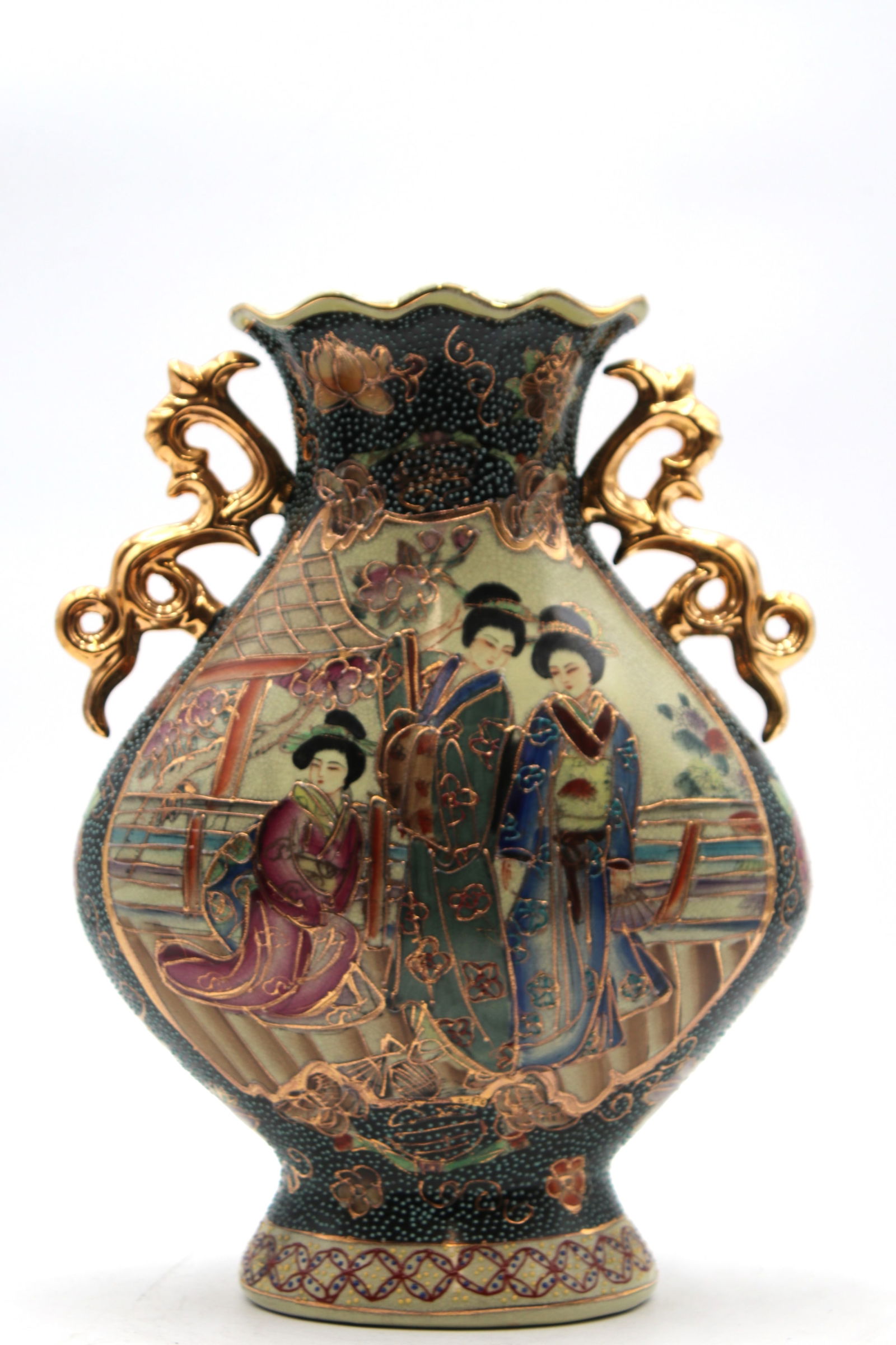 Handpainted Royal Satsuma Ceramic Vase (1 of 13)