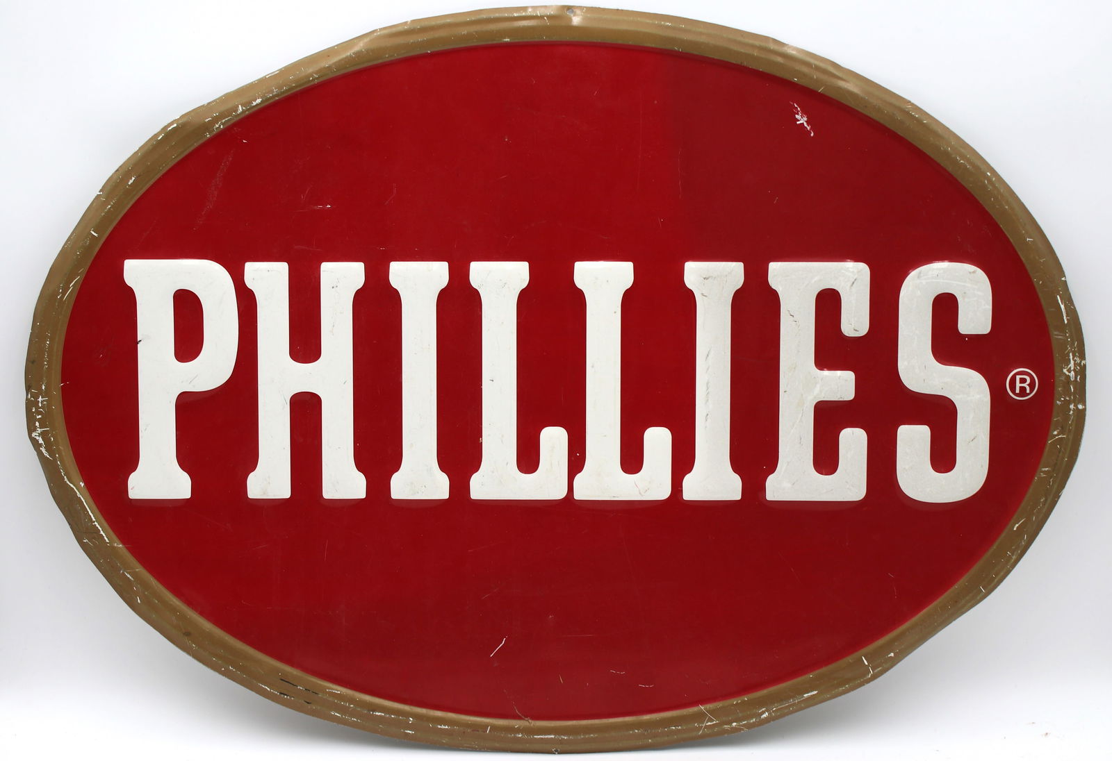 Vintage Original Phillies Oval Tobacciana Cigar Blunt Sign (1 of 5)