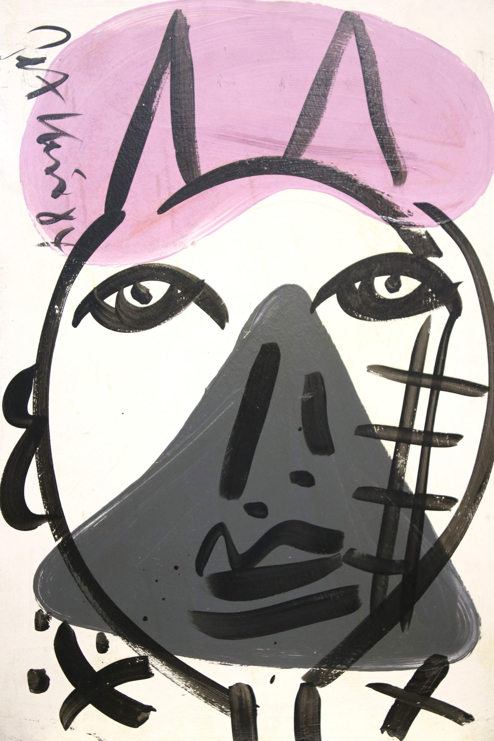 Peter Keil Painting on board signed: This Peter Keil painting on board, signed by the artist, is a vibrant and expressive piece that showcases Keil's unique style. Keil, a German artist, rose to prominence in the 20th century with his bo