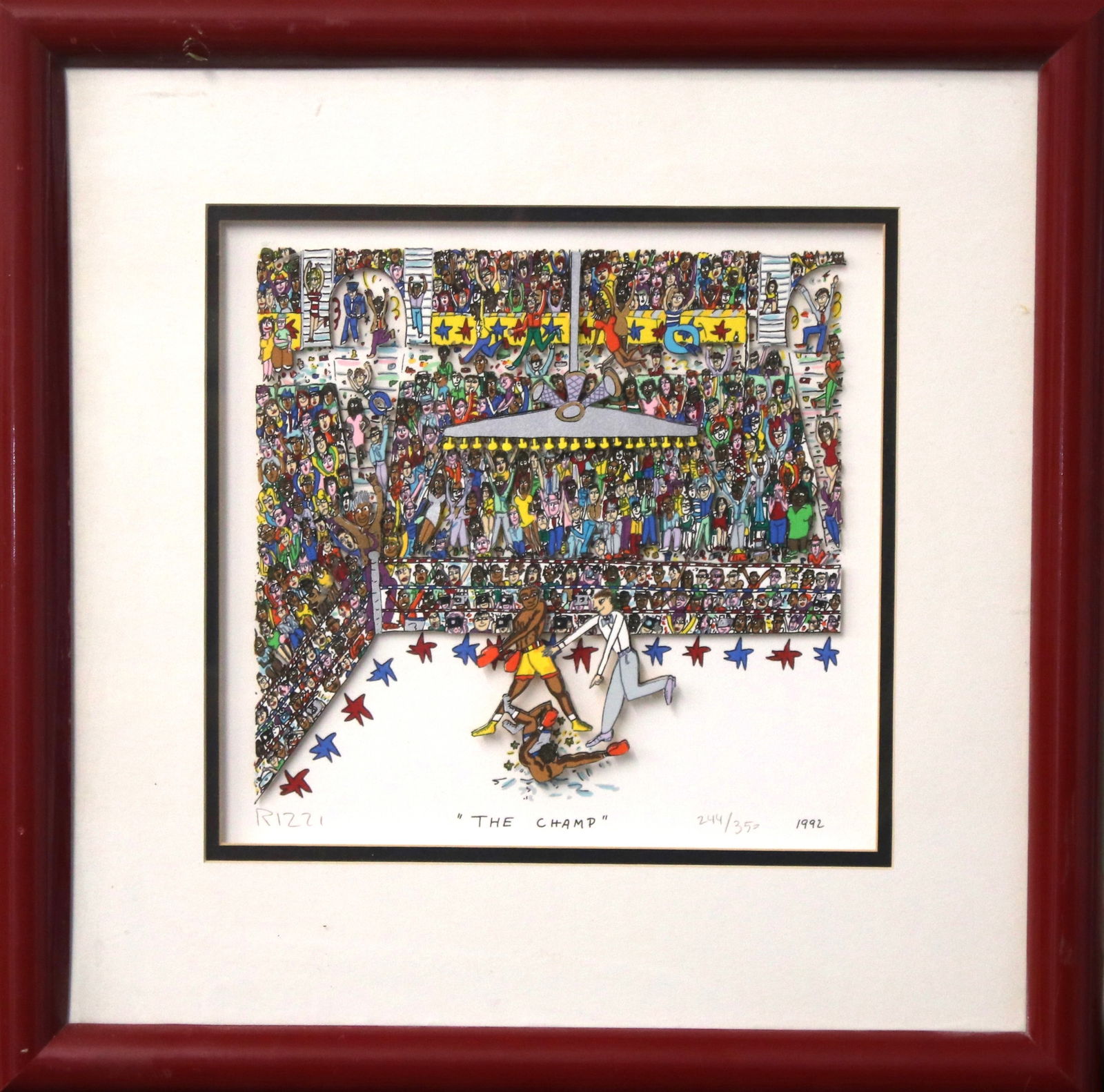 James Rizzi (American, 1950-2011) Limited Edition 244/350 colored 3 dimensional silkscreen print (1 of 8)