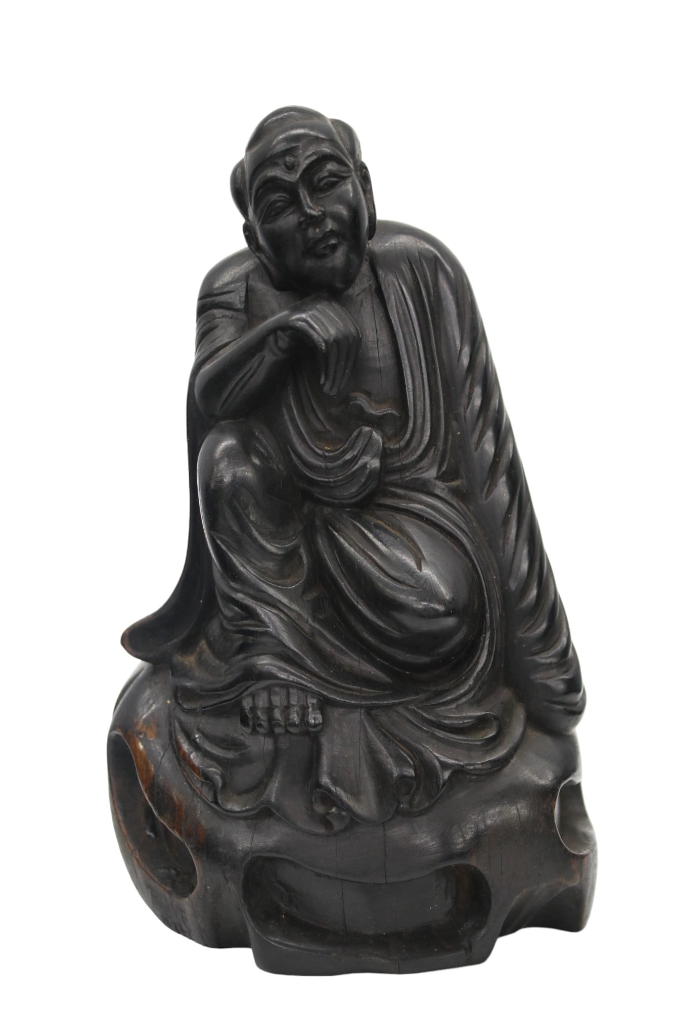 Antique Chinese Carved Sandalwood Figure of Man 19th century (1 of 4)