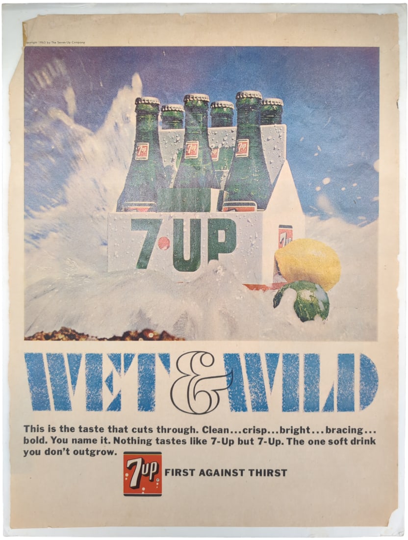 7up Wet And Wild Uncola Advertising Trash Can