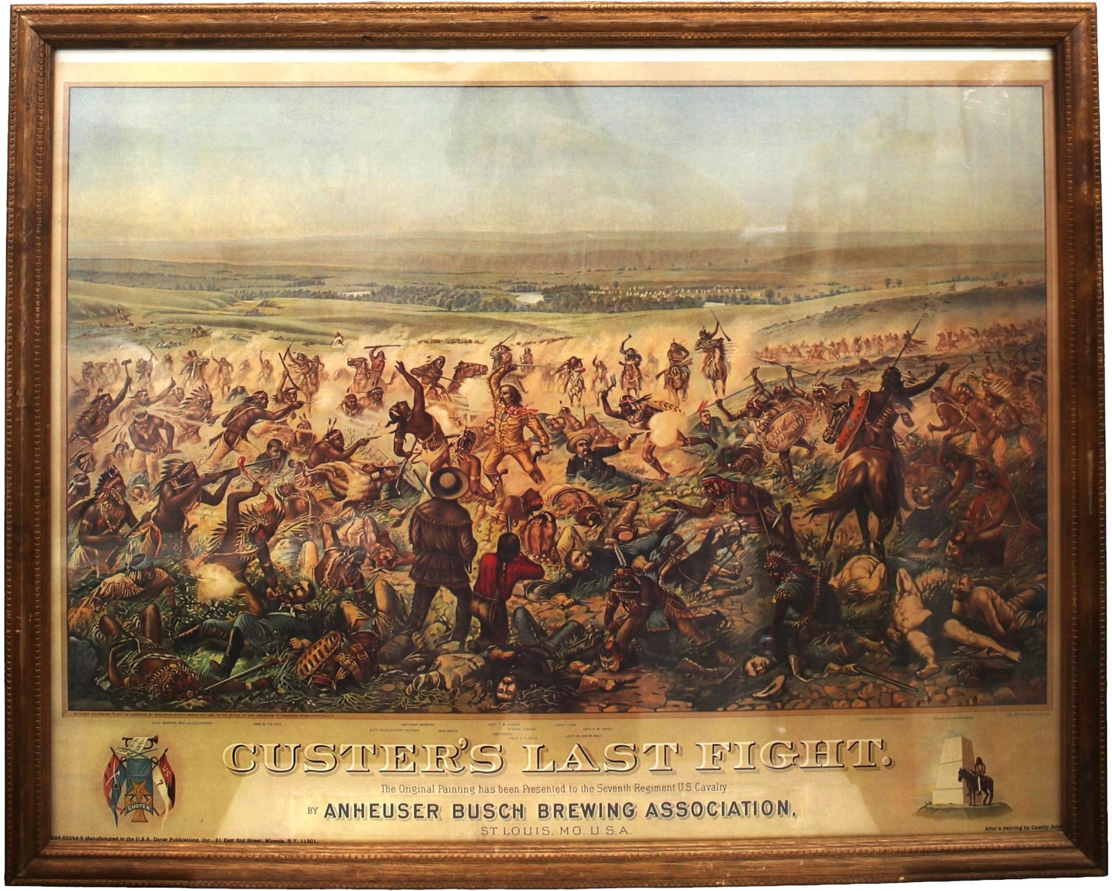 Chromolithograph Custer's Last Fight by Anheuser Busch Brewing Association, St. Louis. 22"x28 (1 of 8)